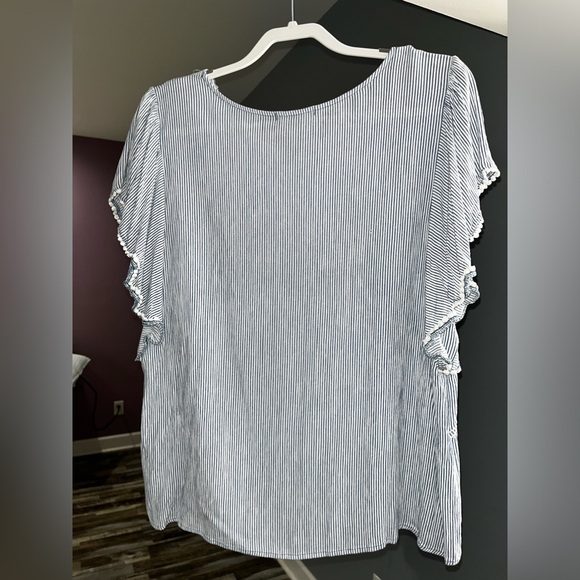 Signature Studio blue and white striped blouse XL - Picture 4 of 5